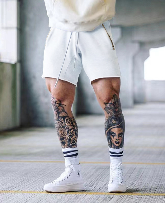 Sporty Solid Color Zipper-Pocket Loose Drawstring Shorts