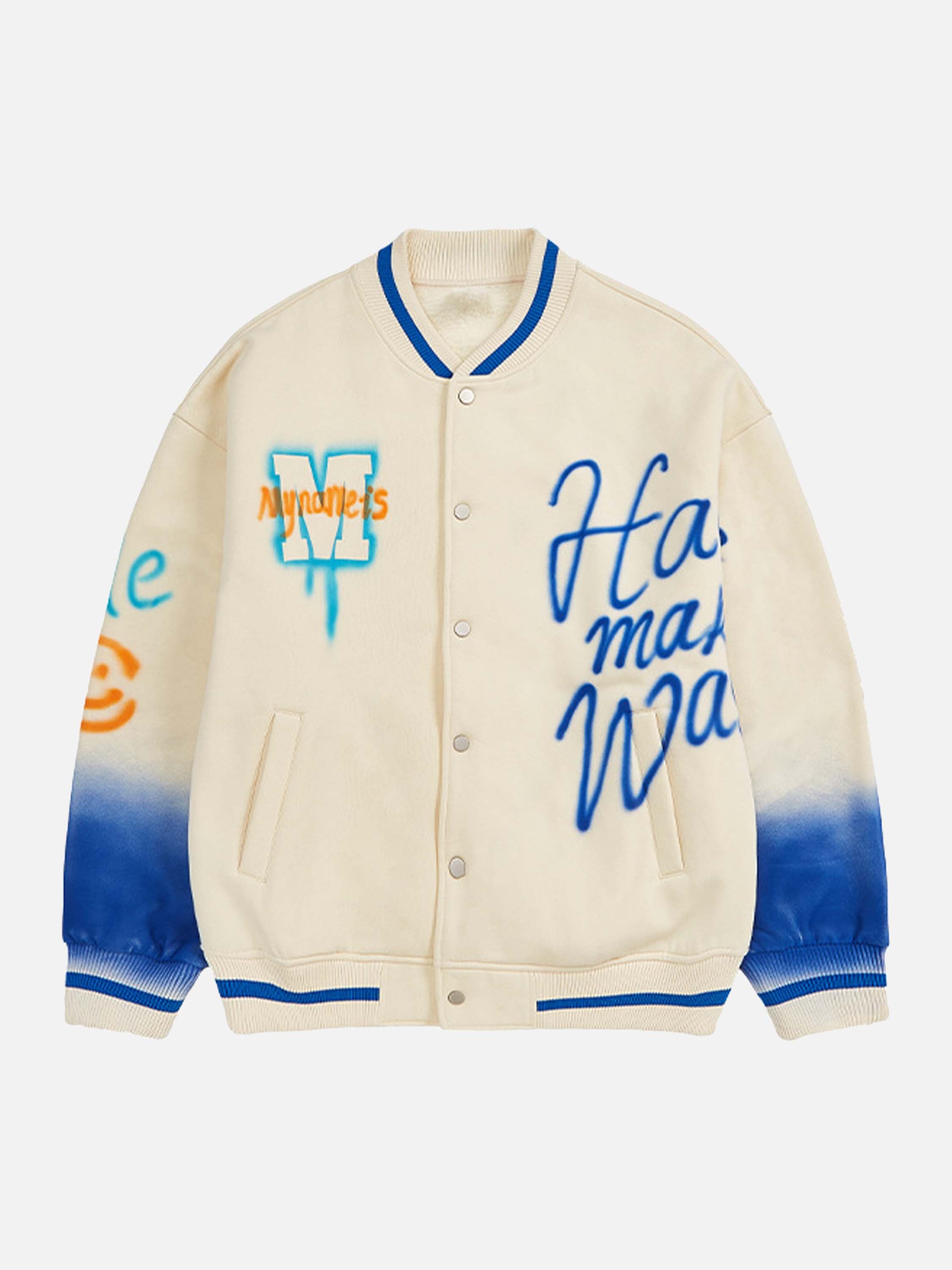 Vimiaparty's American High Street Graffiti Spray-painted Baseball Jacket
