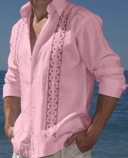 Casual Plain Calico Button Lapel Collar Long Sleeve Shirt
