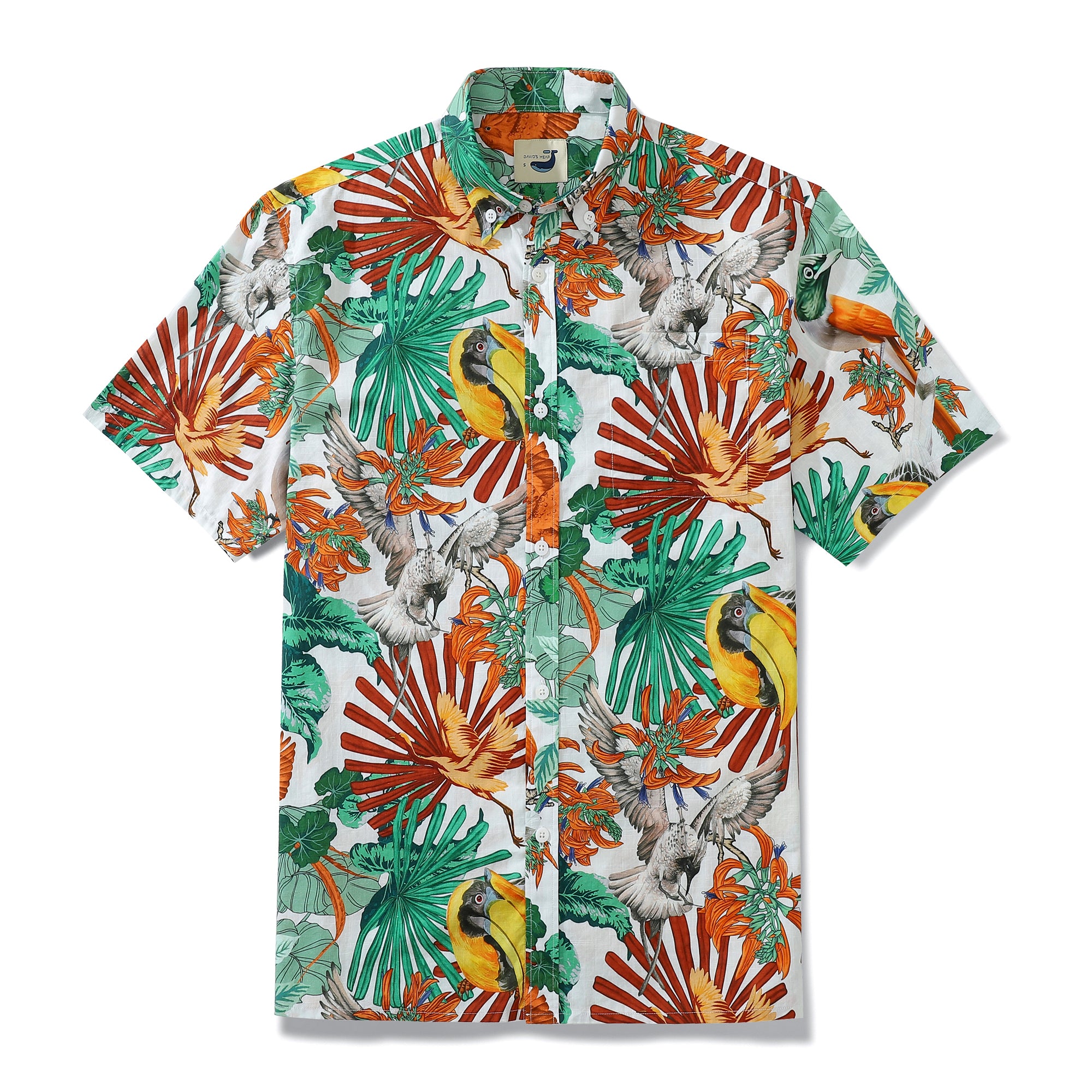 Toucans And Bird Of Paradise Men's Button Down Shirt Tropical Life