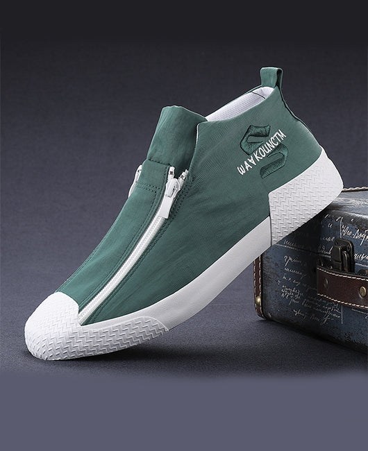 High Top Zip Up Embroidery Casual Shoes